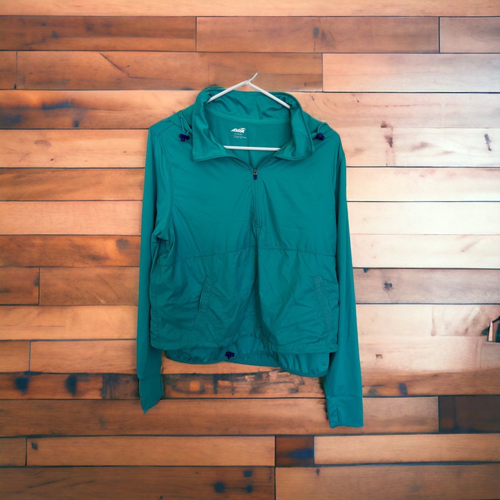 Avia womens retro teal windbreaker size L with adjustable waist